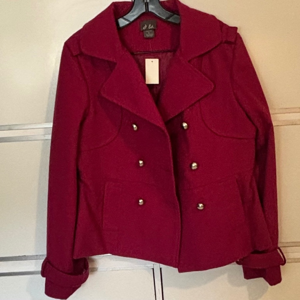 Dots Women’s Double Breasted Jacket Fuchsia Size Large